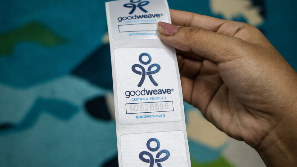 The GoodWeave label on products is the best assurance goods are made free of child, forced and bonded labor. Photo credit: Nikki Thapa  