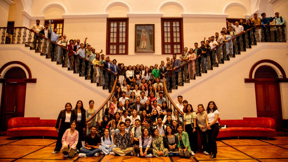 Youth posing group photo during the Nepal Youth Summit 2024 in Kathmandu on Tuesday, 13 August. Photo: © UN Nepal